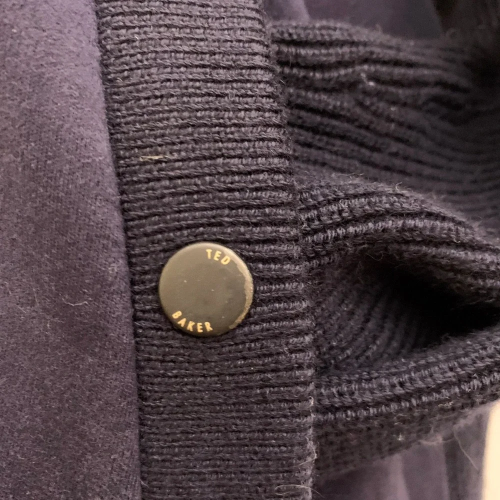 Ted‎ Baker Men's Navy Wool Blend Funnel Neck Jacket - Picture 6 of 8